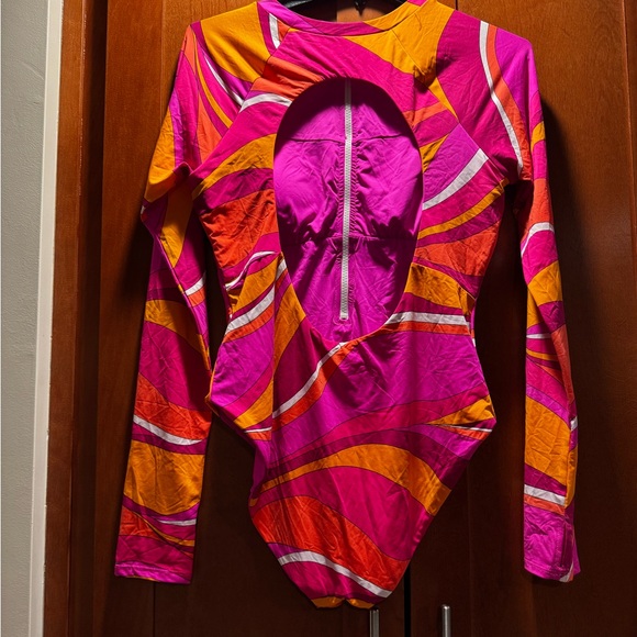 Trina Turk Pink and Orange Paddle Swimsuit - Picture 4 of 8